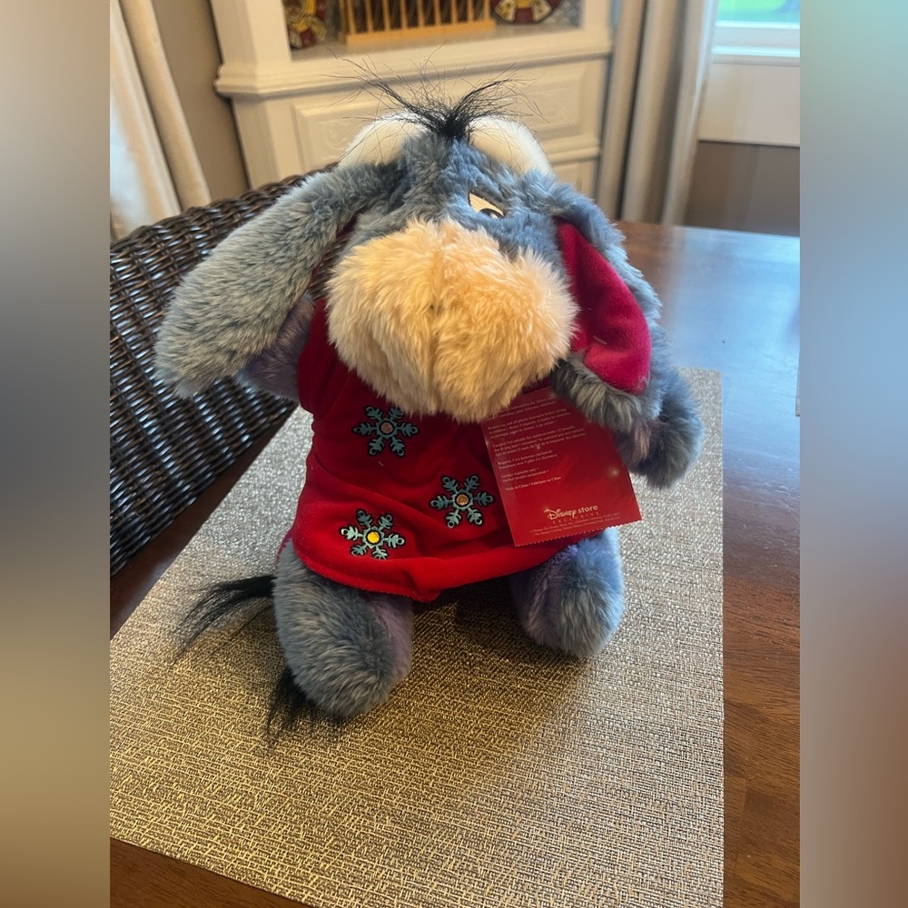 Disney collectible Eeyore plush. Christmas